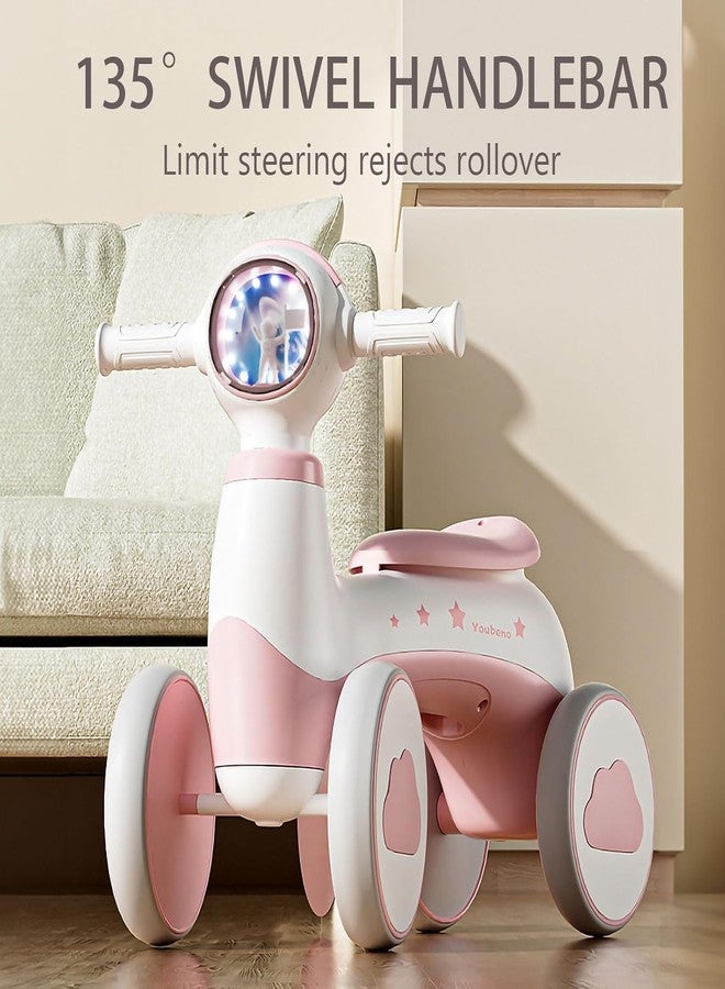 Hexwell دراجة التوازن للأطفال من هيكسويل مع موسيقى، أول لعبة ركوب للأطفال من عمر سنة إلى 3 سنوات - دراجة توازن خفيفة الوزن للاستخدام الداخلي والخارجي، مناسبة للبنات والأولاد من عمر سنة إلى 4 سنوات - لون وردي - Image 4